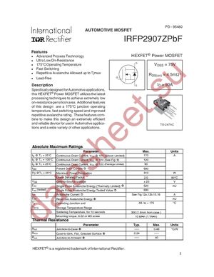 IRFP2907ZPBF datasheet  